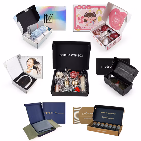 Изготовленный на заказ логотип, ремесленная упаковка, гофрированная складная доставка, почтовая почтовая бумага, подарочные коробки